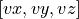 [vx, vy, vz]